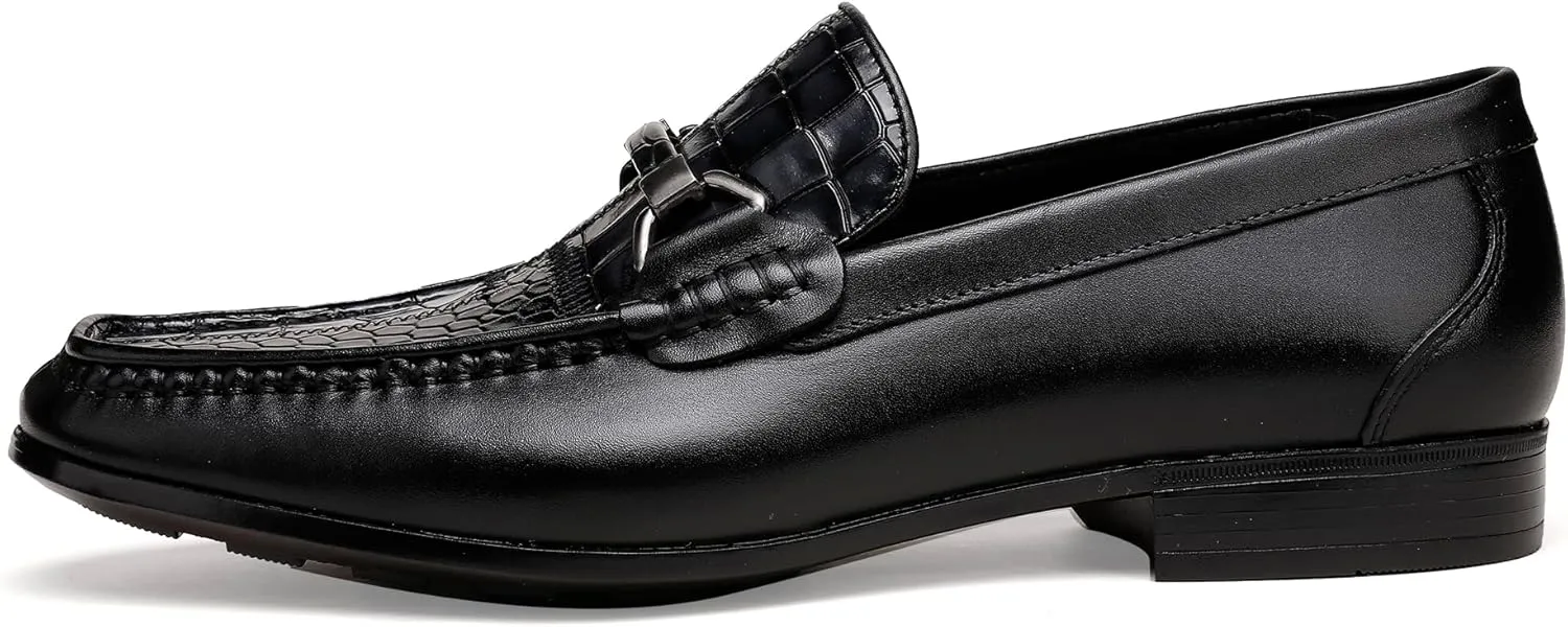 Formal Dress Shoes for Mens, Premium Crocodile Printed Leather Slip on Dress Shoes, Driving Wedding Shoes for Men