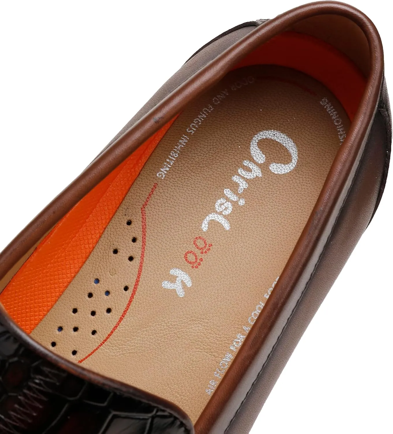 Formal Dress Shoes for Mens, Premium Crocodile Printed Leather Slip on Dress Shoes, Driving Wedding Shoes for Men