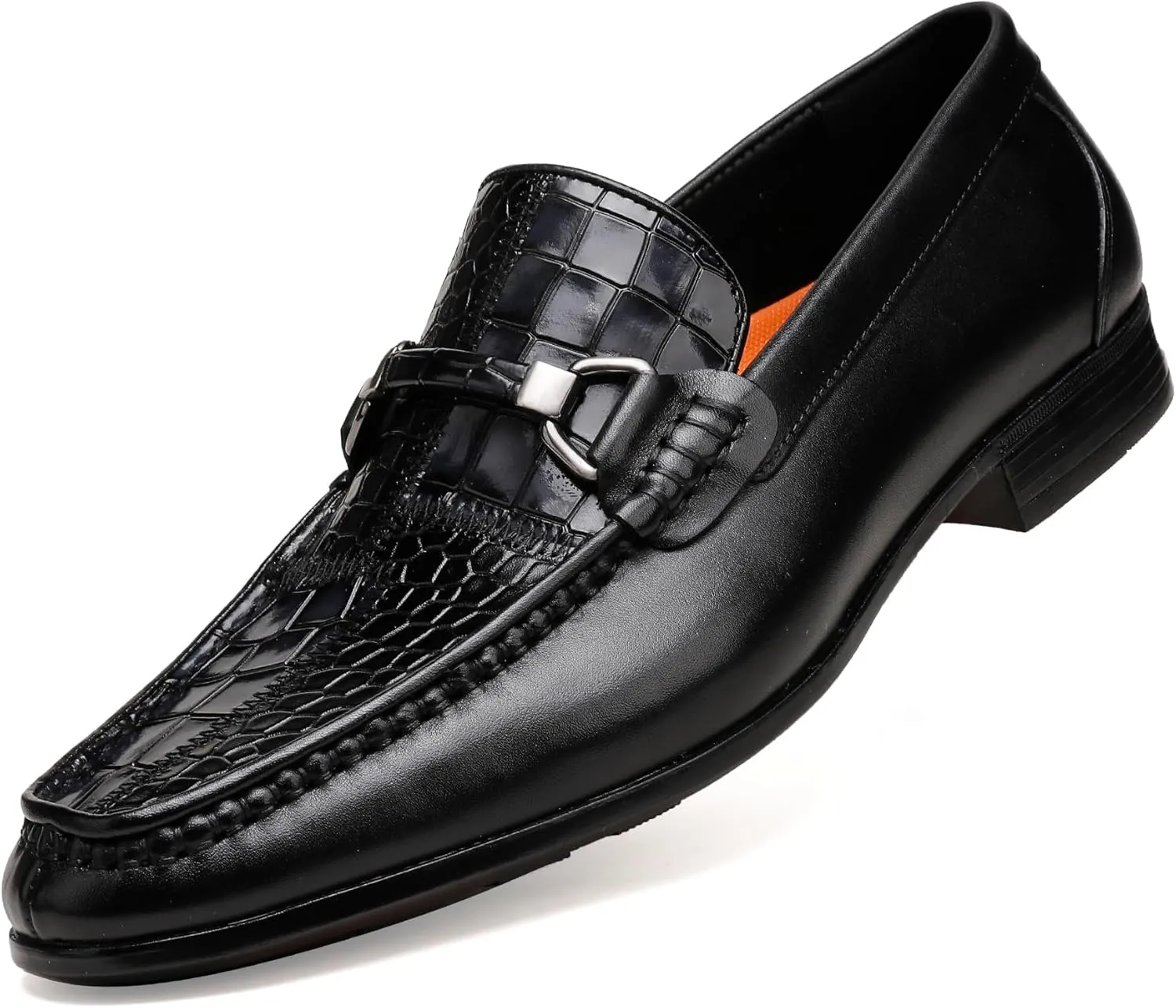 Formal Dress Shoes for Mens, Premium Crocodile Printed Leather Slip on Dress Shoes, Driving Wedding Shoes for Men