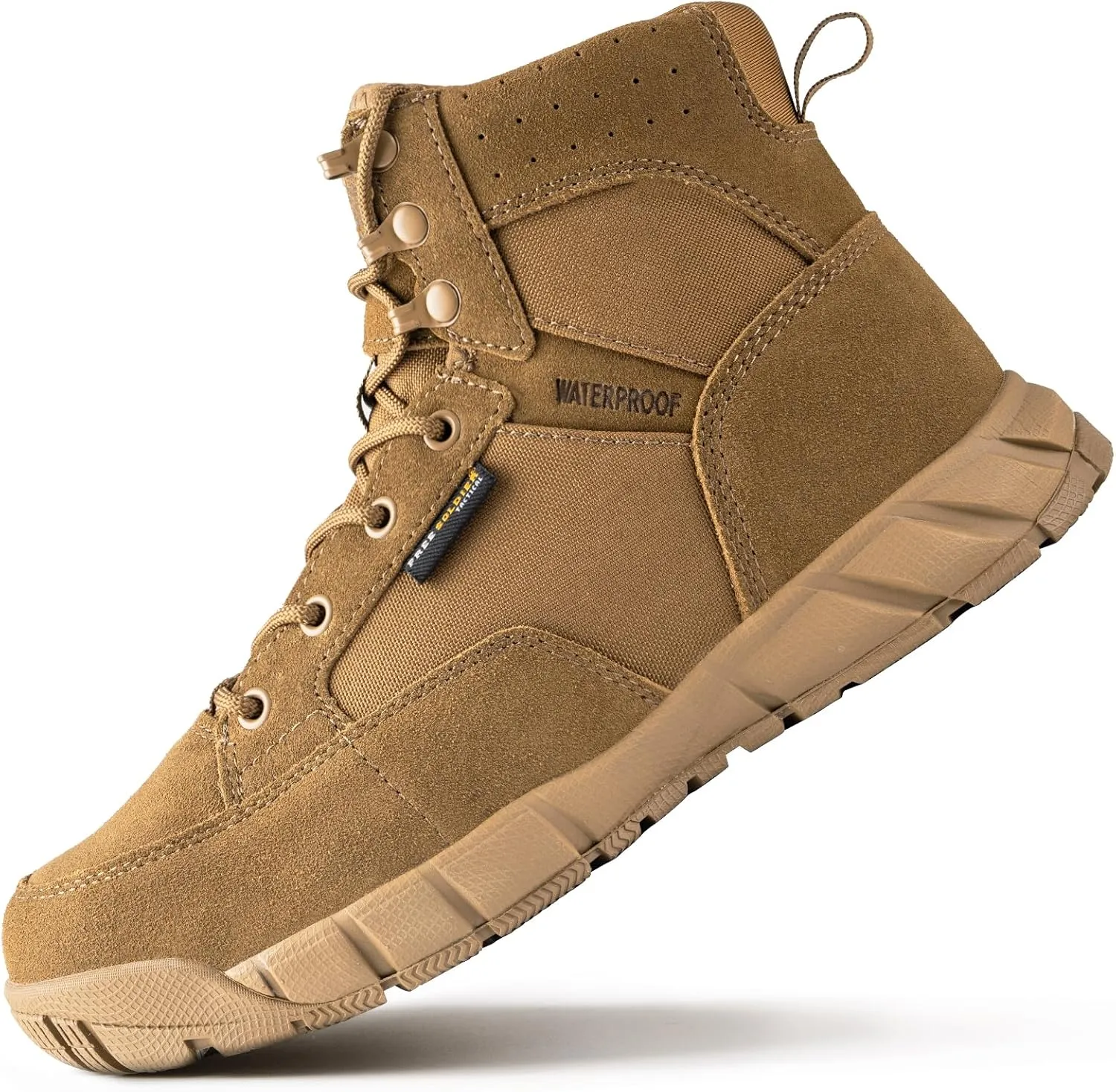 FREE SOLDIER Hiking Work Boots Men's Tactical Boots 6 Inches Waterproof Military Boots Outdoors Desert Boots