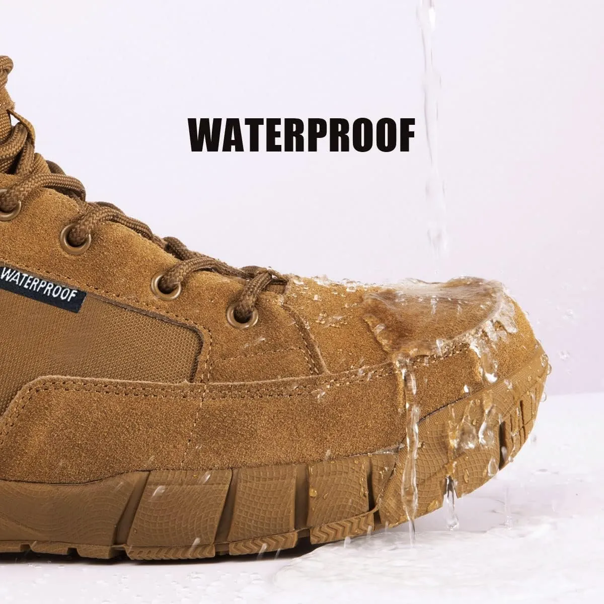 FREE SOLDIER Hiking Work Boots Men's Tactical Boots 6 Inches Waterproof Military Boots Outdoors Desert Boots