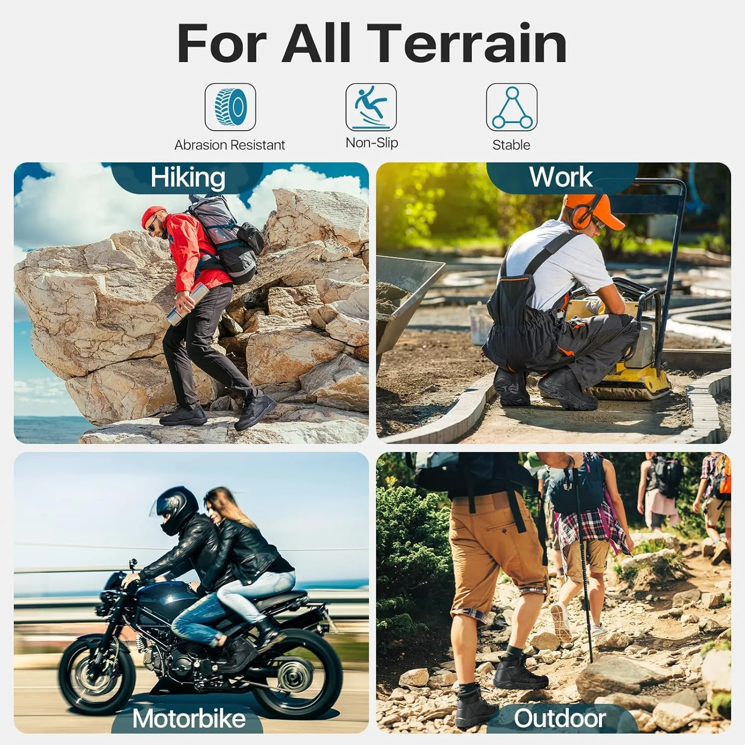 FREE SOLDIER Men's Waterproof Hiking Boots Mens Lightweight Outdoor Mid Trekking Climbing Boots for Men