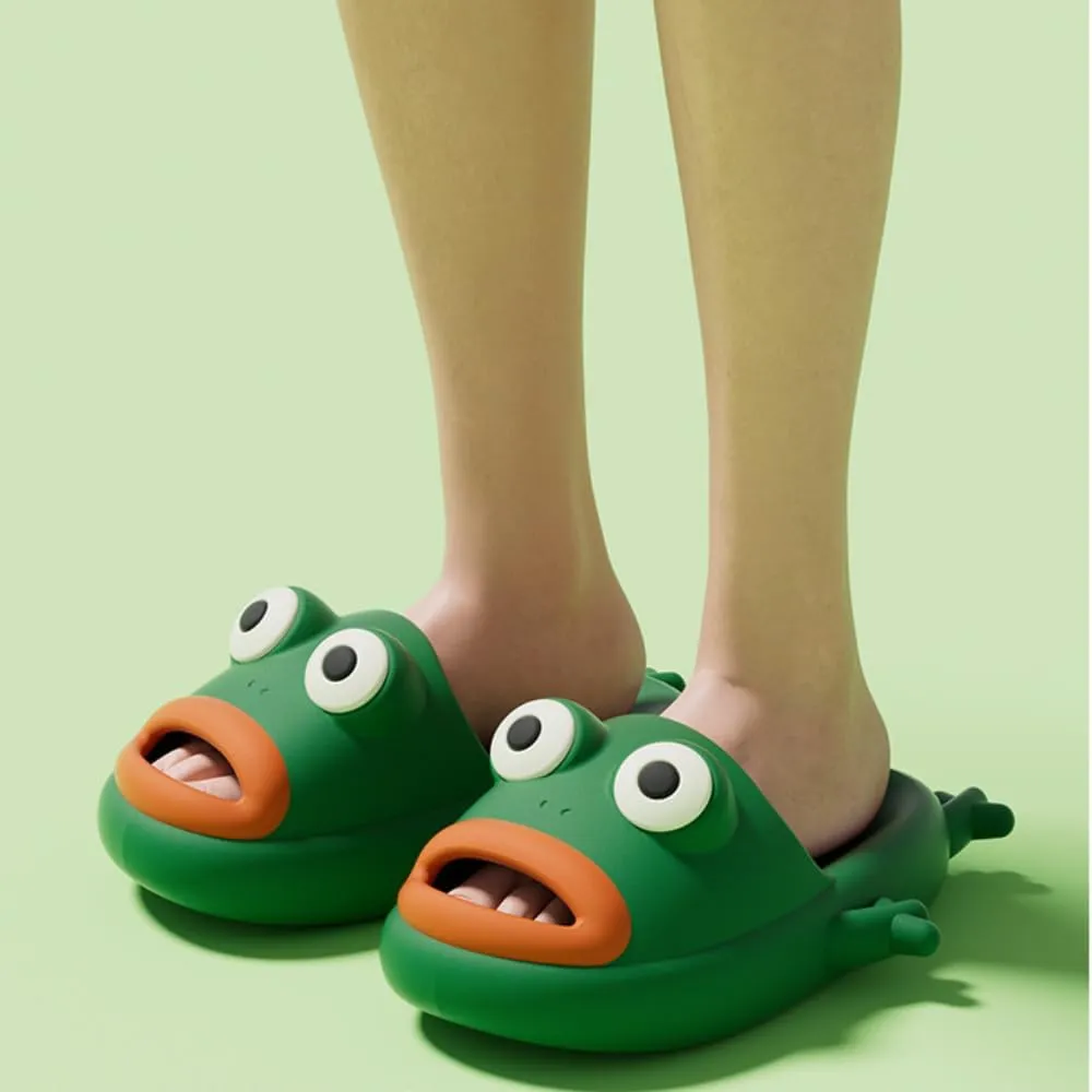 Frog Slippers Female Summer Cute Cartoon Funny Indoor Home with Bathroom Outside To Wear Summer Slippers