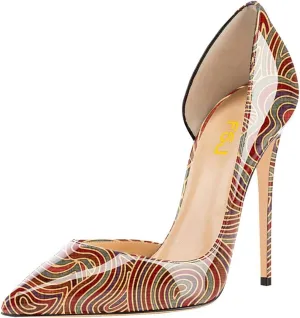 FSJ Women Formal Pointed Toe Dress Shoes D'Orsay High Heels Sexy Stiletto Formal Pumps Size 4-15 US