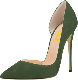 FSJ Women Formal Pointed Toe Dress Shoes D'Orsay High Heels Sexy Stiletto Formal Pumps Size 4-15 US