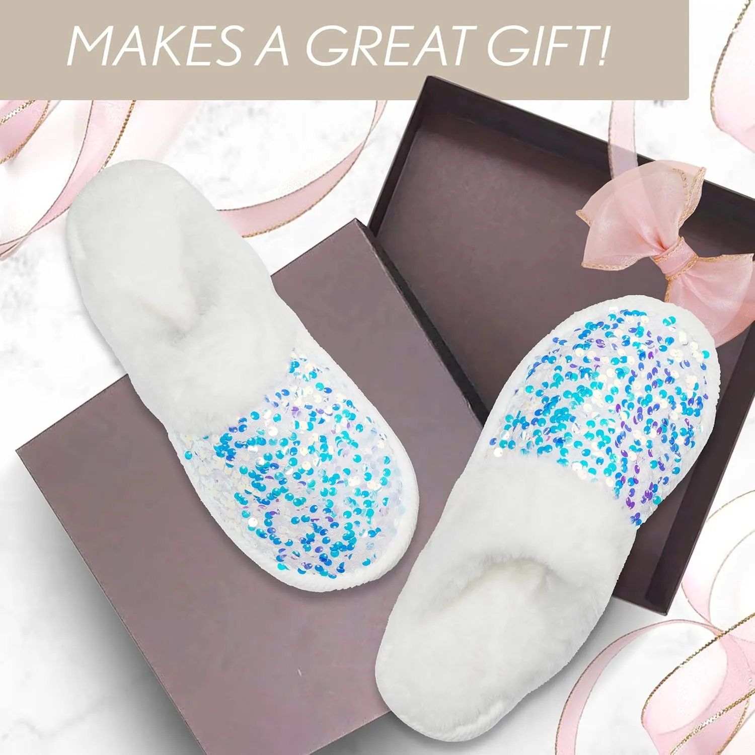Funky Junque Cozy Plush Women's Memory Foam Slippers - Mother's Day Gift - Indoor/Outdoor Slip-Ons