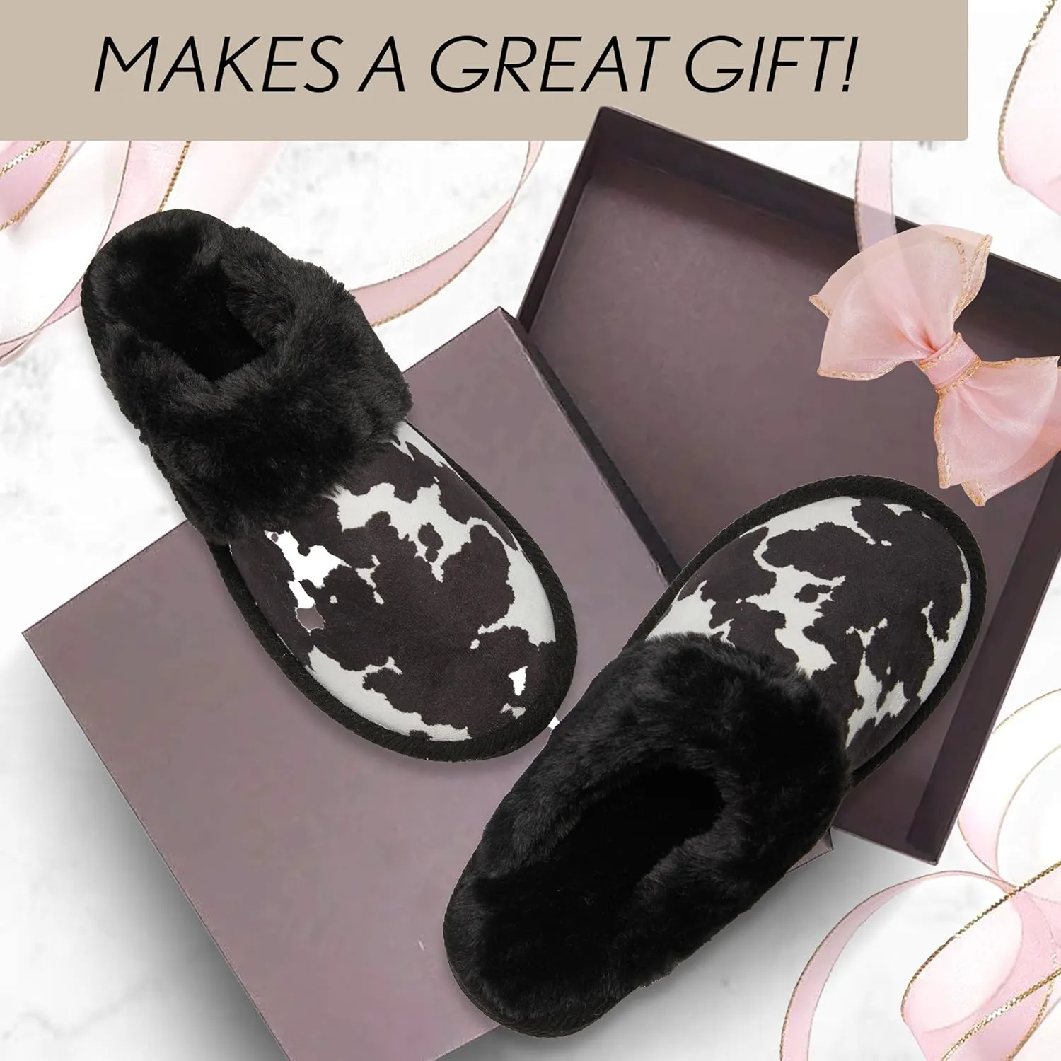 Funky Junque Cozy Plush Women's Memory Foam Slippers - Mother's Day Gift - Indoor/Outdoor Slip-Ons