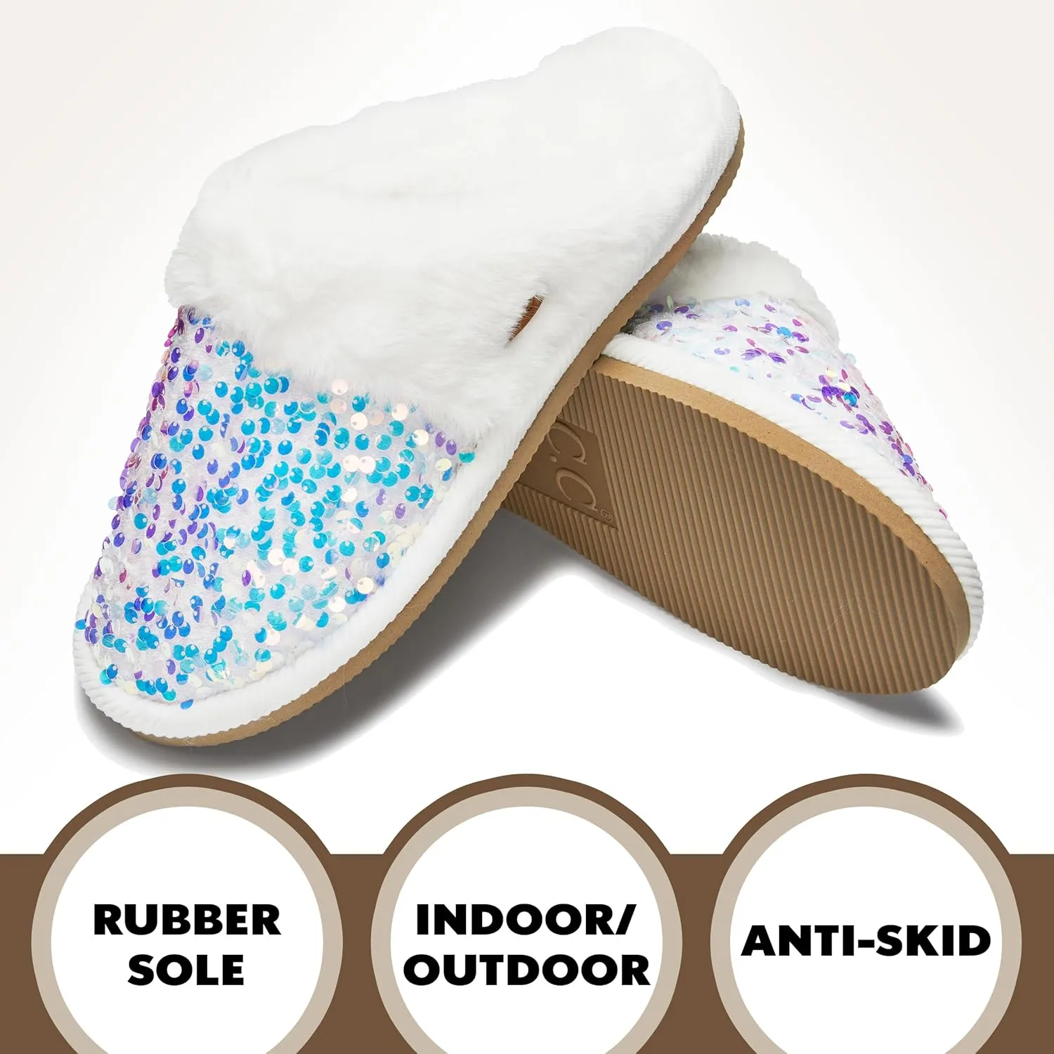 Funky Junque Cozy Plush Women's Memory Foam Slippers - Mother's Day Gift - Indoor/Outdoor Slip-Ons