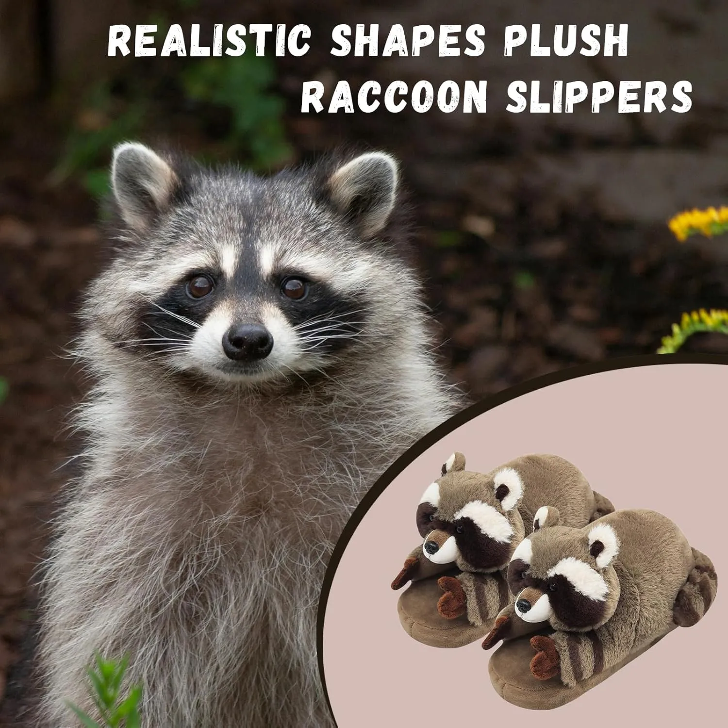 Funny Animal Slippers for Women, Cartoon Cute Fluffy Animal Slippers Cotton Soft Memory Foam Indoor Slippers,Birthday Gifts for Women