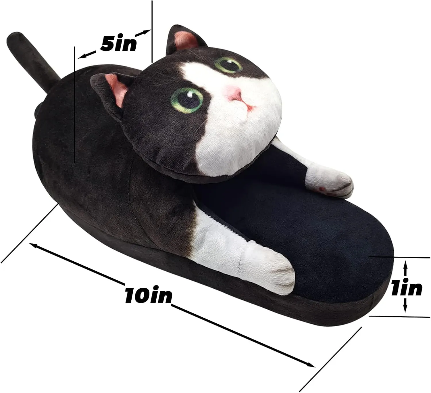 Funny Fuzzy Cat Slippers for Women - Fluffy House Shoes, Cute Animal Slippers for Indoor & Outdoor, Soft Non-Slip, Cat Gifts for Lovers, Christmas Gifts for Girls/Mom/Men