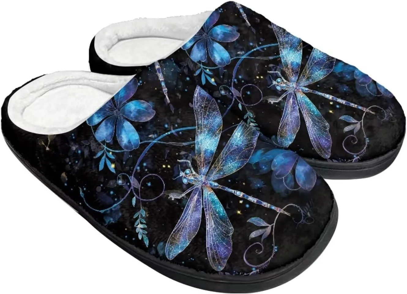 Funny House Slippers for Women Indoor Size 2-12 Black