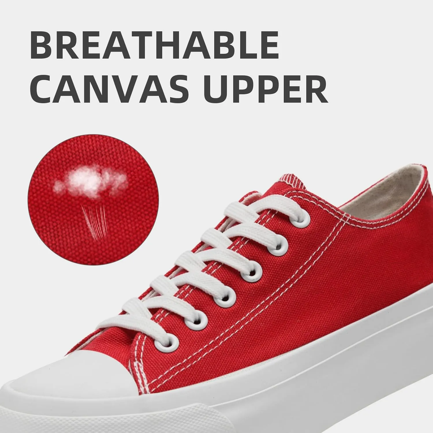FUUPNN Platform Sneakers Canvas Fashion Lace Up Classic Casual Walking Shoes High Tops Canvas Shoes Casual Tennis Shoes