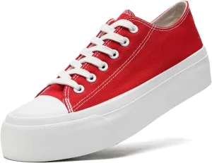 FUUPNN Platform Sneakers Canvas Fashion Lace Up Classic Casual Walking Shoes High Tops Canvas Shoes Casual Tennis Shoes