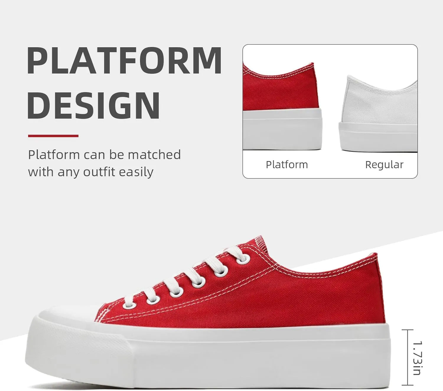 FUUPNN Platform Sneakers Canvas Fashion Lace Up Classic Casual Walking Shoes High Tops Canvas Shoes Casual Tennis Shoes