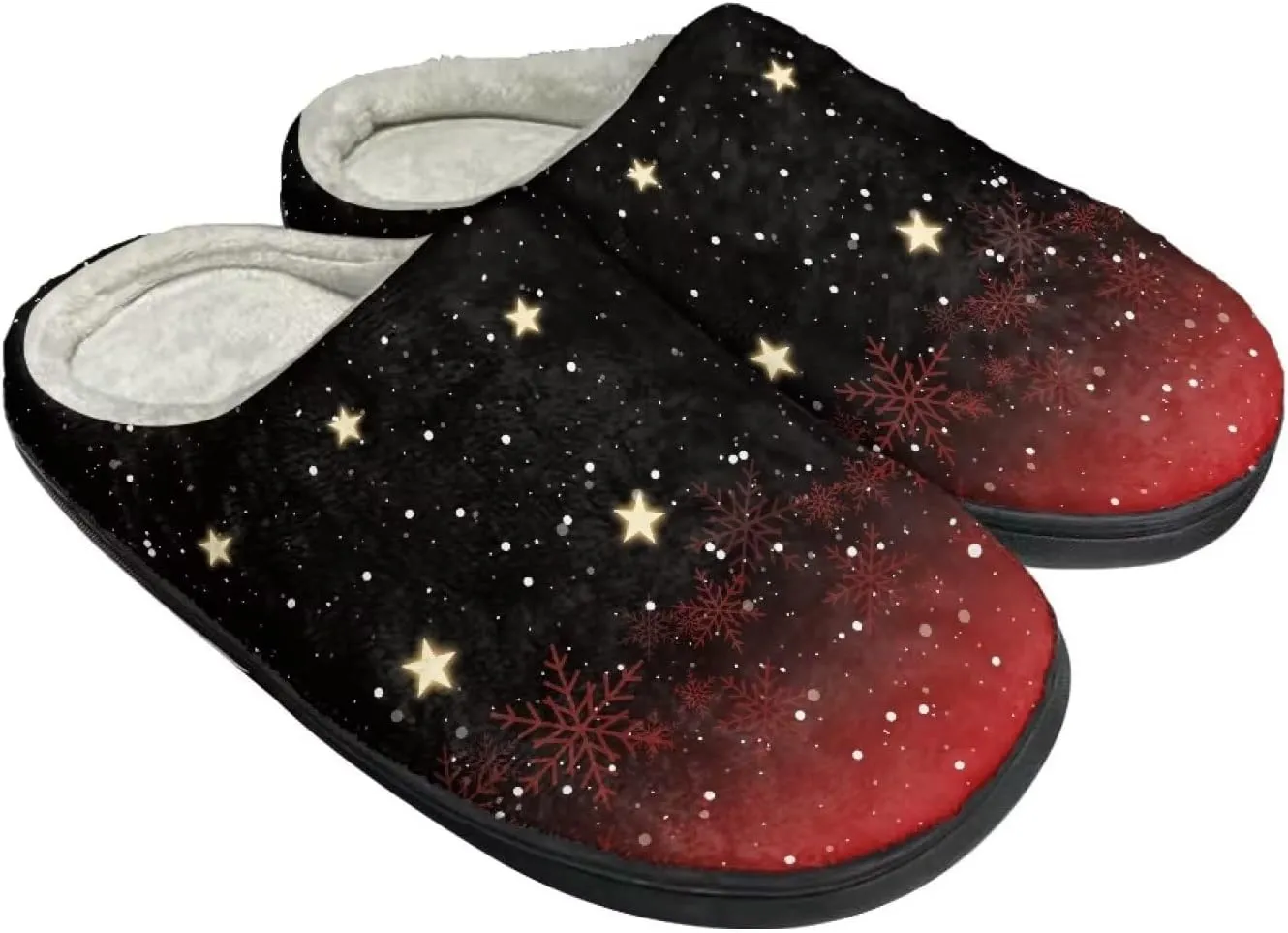 Fuzzy Bedroom Slippers with Non-Skid Sole Plush Soft Slippers for Women Men Indoor Outdoor Warm House Shoes