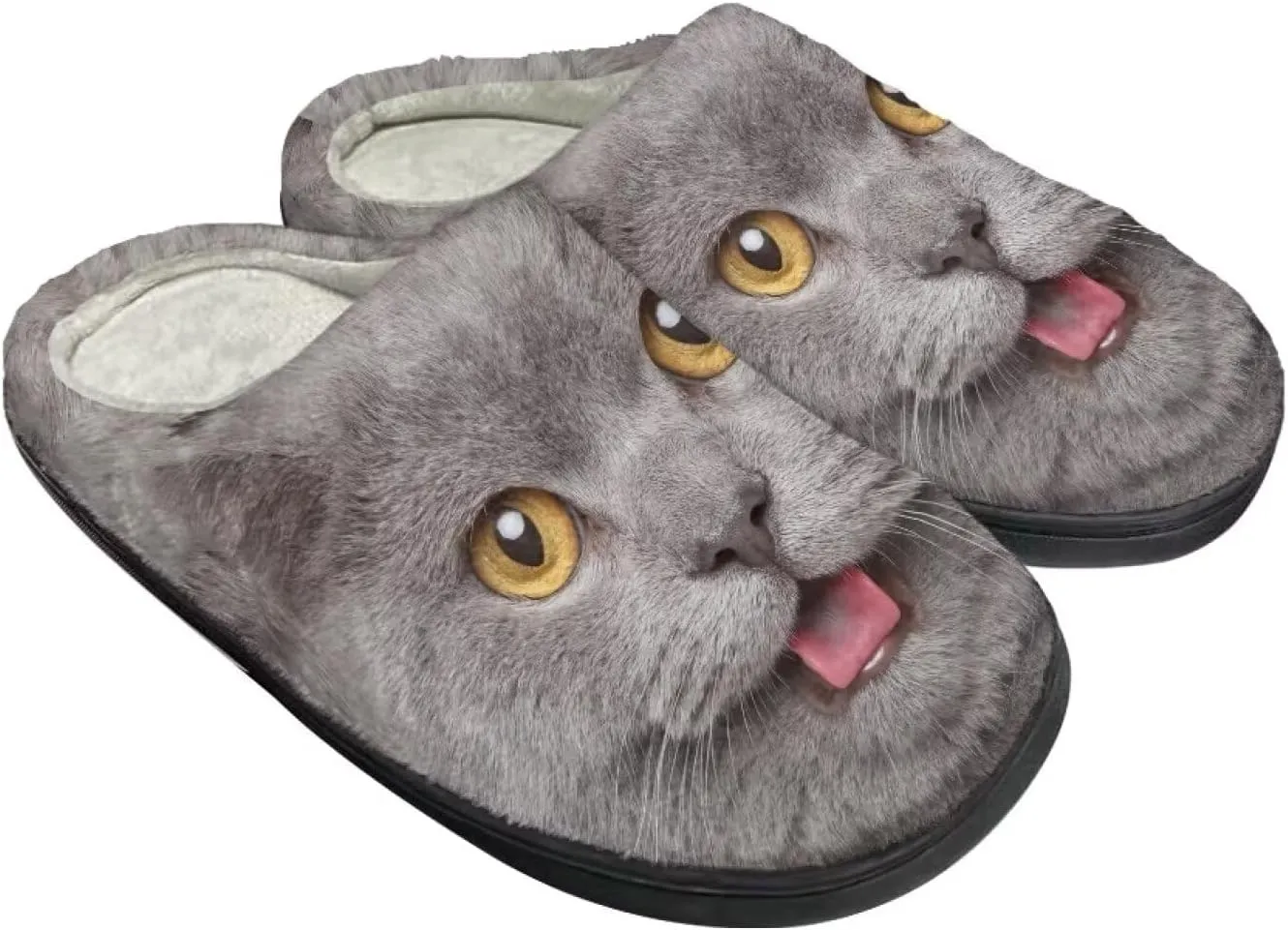 Fuzzy Bedroom Slippers with Non-Skid Sole Plush Soft Slippers for Women Men Indoor Outdoor Warm House Shoes