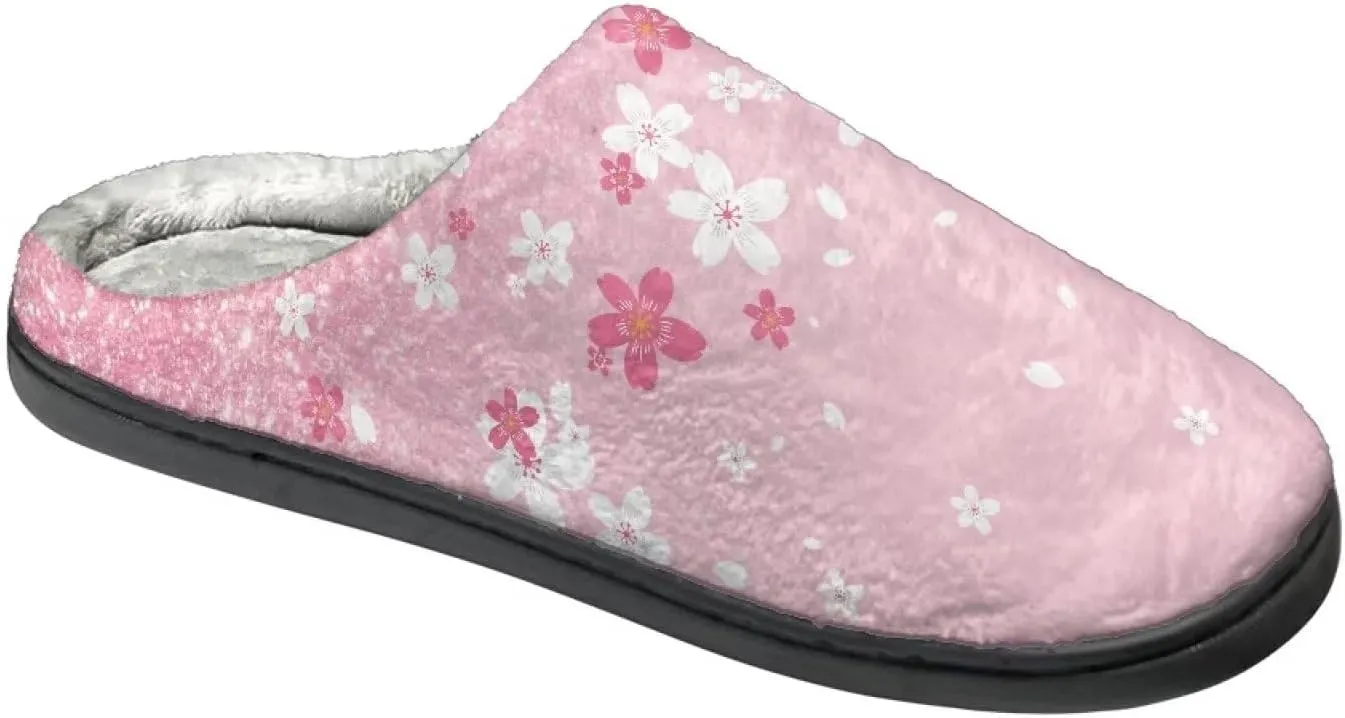 Fuzzy Bedroom Slippers with Non-Skid Sole Plush Soft Slippers for Women Men Indoor Outdoor Warm House Shoes