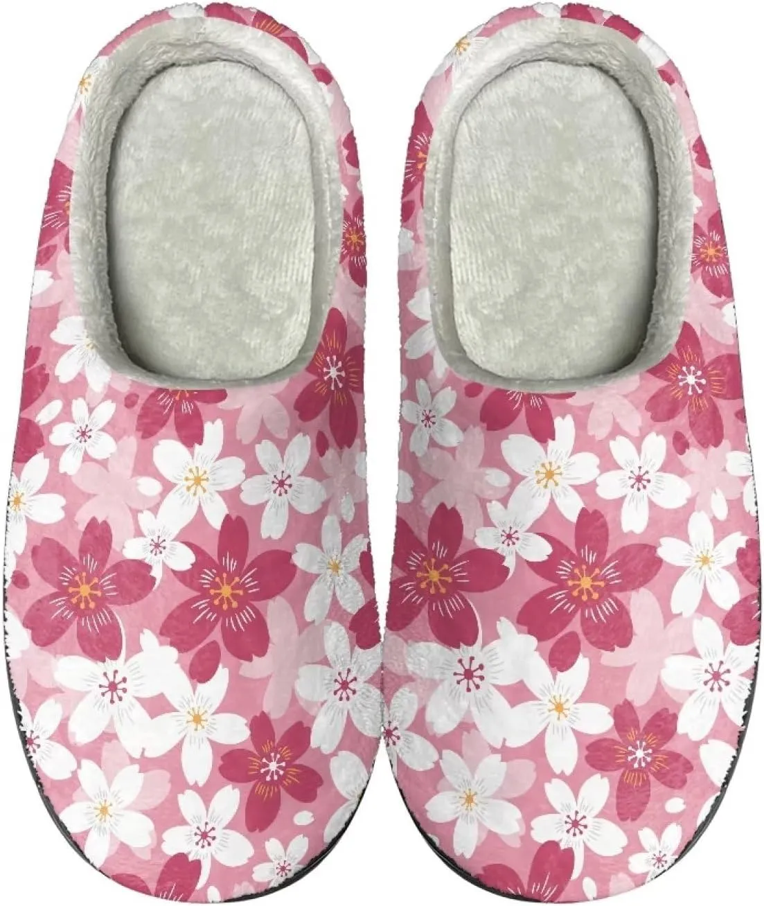 Fuzzy Bedroom Slippers with Non-Skid Sole Plush Soft Slippers for Women Men Indoor Outdoor Warm House Shoes
