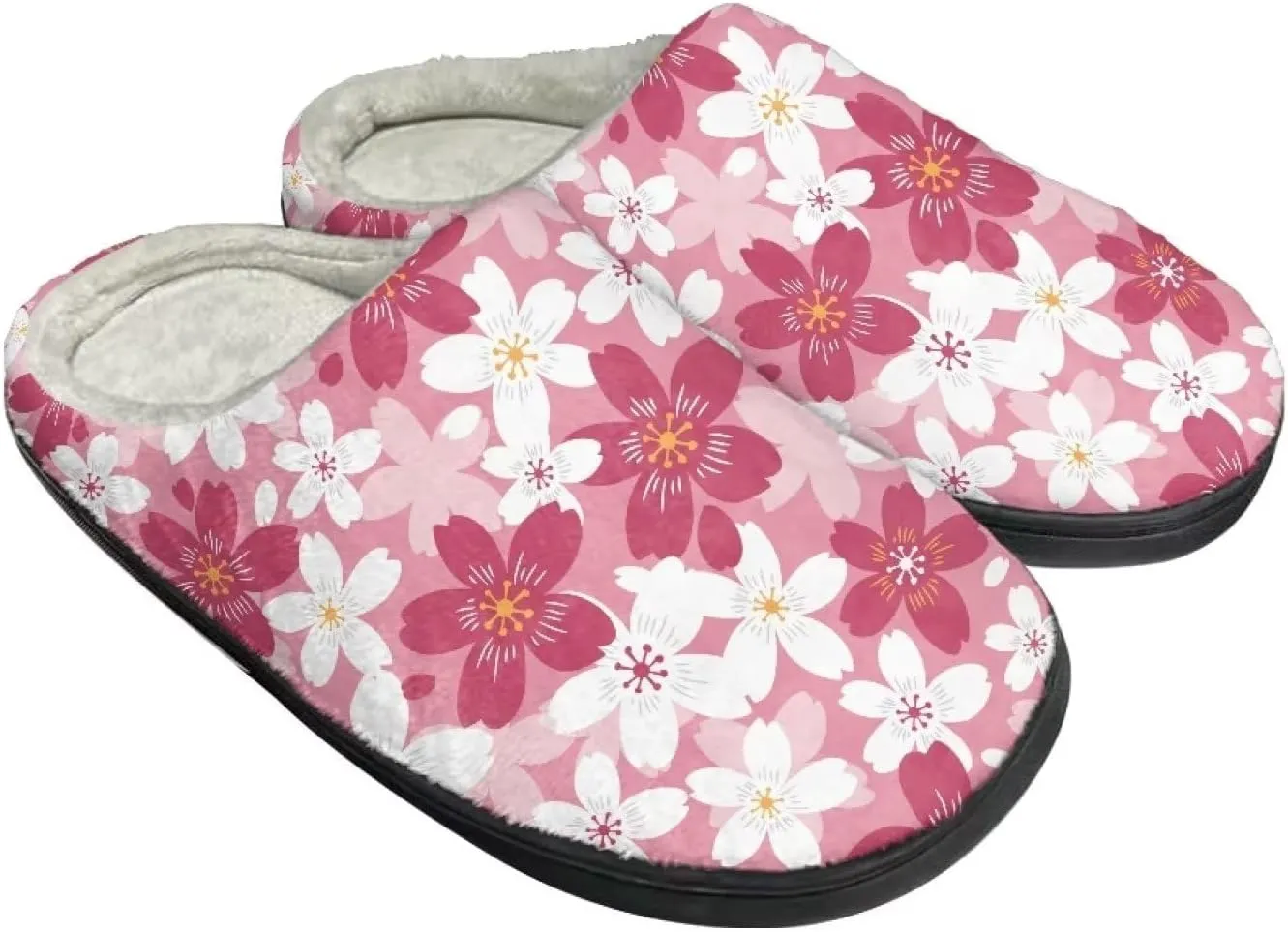 Fuzzy Bedroom Slippers with Non-Skid Sole Plush Soft Slippers for Women Men Indoor Outdoor Warm House Shoes