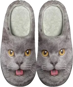 Fuzzy Bedroom Slippers with Non-Skid Sole Plush Soft Slippers for Women Men Indoor Outdoor Warm House Shoes