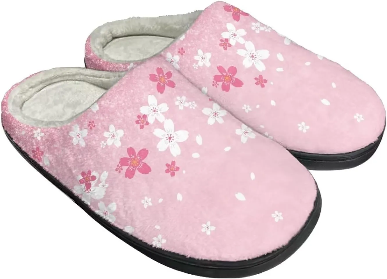 Fuzzy Bedroom Slippers with Non-Skid Sole Plush Soft Slippers for Women Men Indoor Outdoor Warm House Shoes