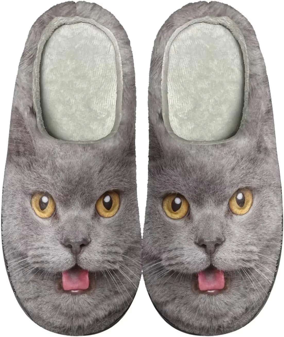 Fuzzy Bedroom Slippers with Non-Skid Sole Plush Soft Slippers for Women Men Indoor Outdoor Warm House Shoes