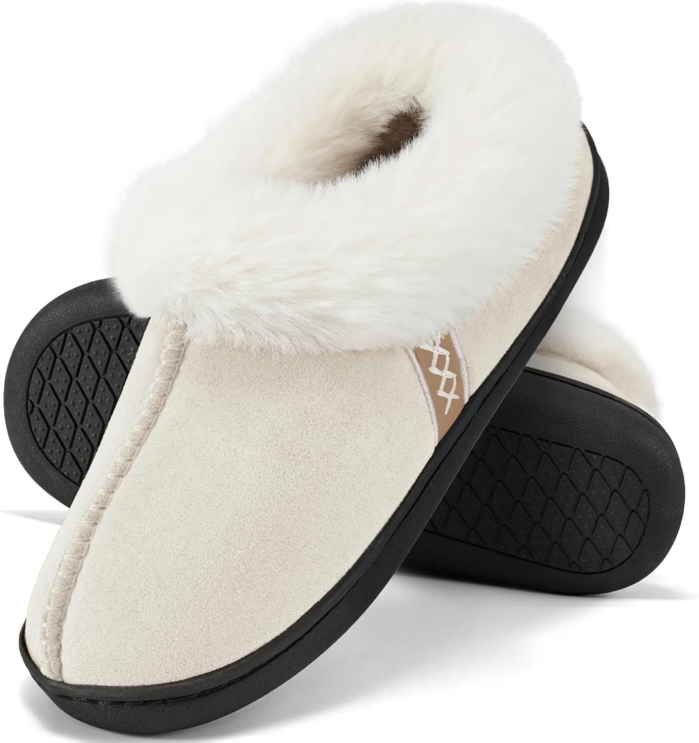 Fuzzy House Slippers for Women & Men - Memory Foam, Non-Slip, Warm Indoor/Outdoor Shoes