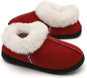 Fuzzy House Slippers for Women & Men - Memory Foam, Non-Slip, Warm Indoor/Outdoor Shoes