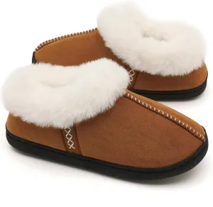 Fuzzy House Slippers for Women & Men - Memory Foam, Non-Slip, Warm Indoor/Outdoor Shoes