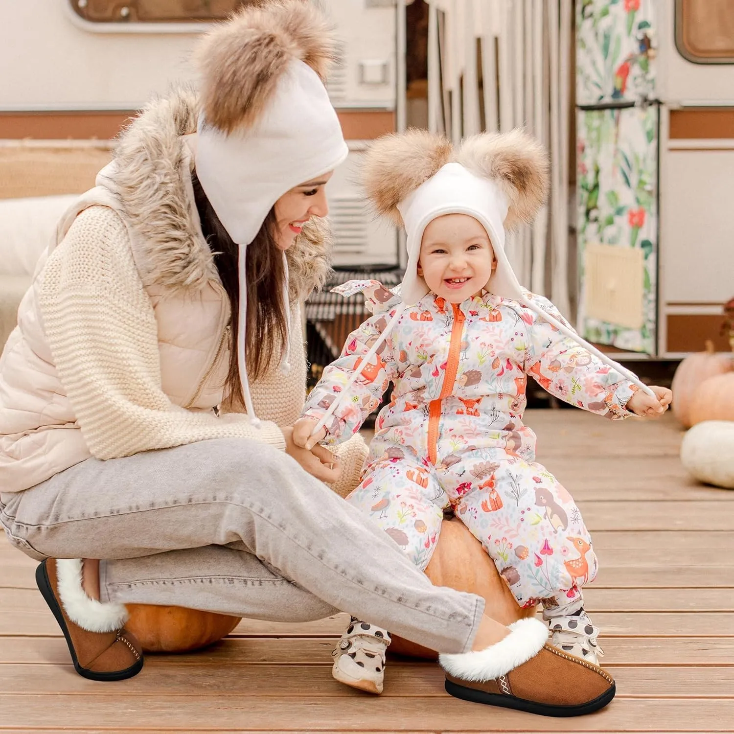 Fuzzy House Slippers for Women & Men - Memory Foam, Non-Slip, Warm Indoor/Outdoor Shoes