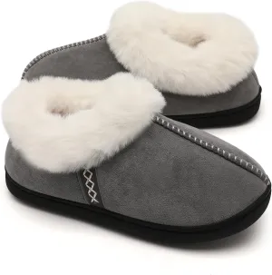 Fuzzy House Slippers for Women & Men - Memory Foam, Non-Slip, Warm Indoor/Outdoor Shoes
