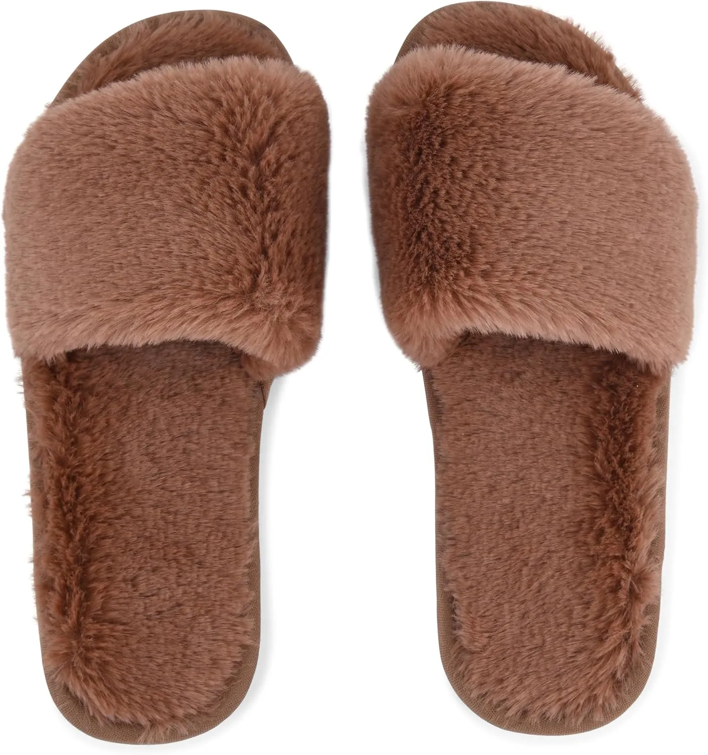 Fuzzy House Slippers for Women - Soft & Comfortable Womens Slippers with Open Toe Separators - Cute All Day Wear Casual Slip on Ladies Footwear for Indoor & Outdoor