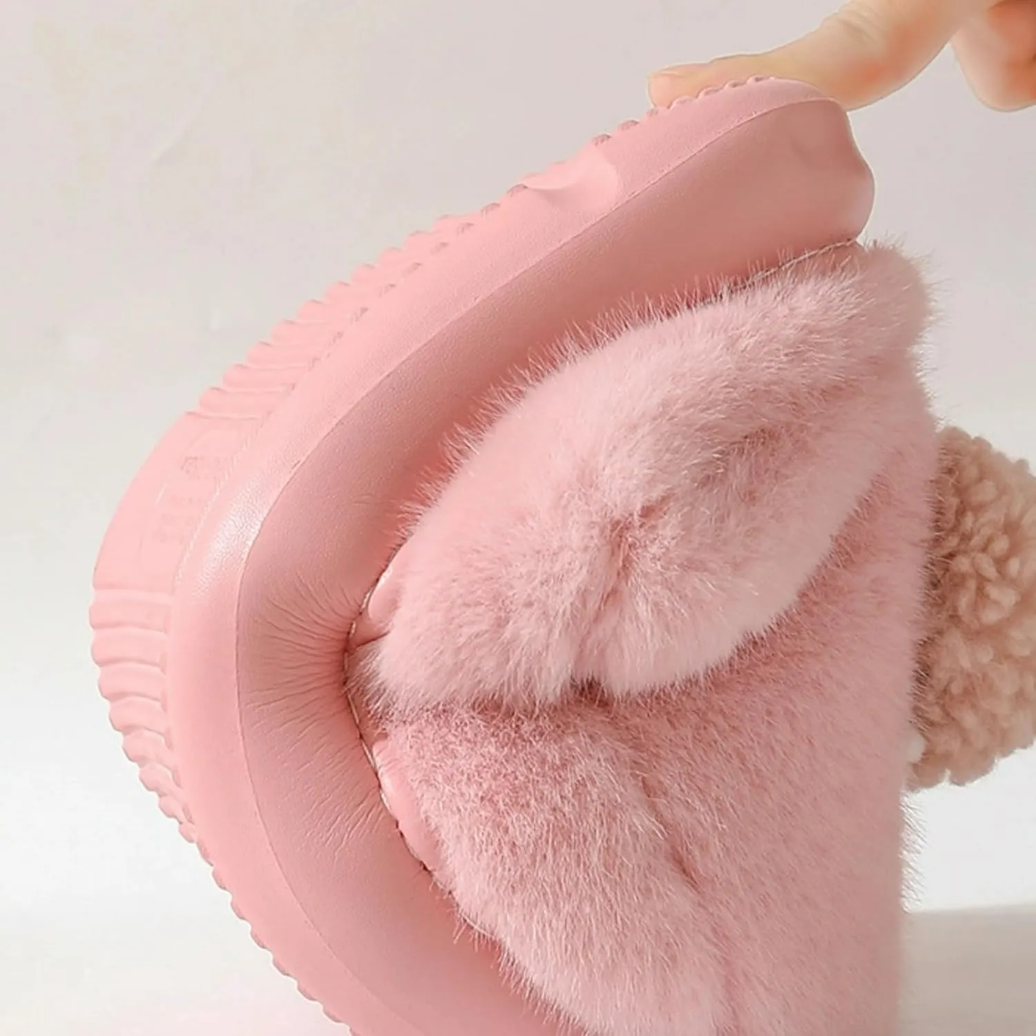 Fuzzy Parent-Child Slippers Cute Cute Pom-Poms Decor Closed Back & Open Back Soft Cozy Warm Anti-Slip Soles Run Small Indoor Outdoor Platforms Fluffy Slippers Gift for Christmas