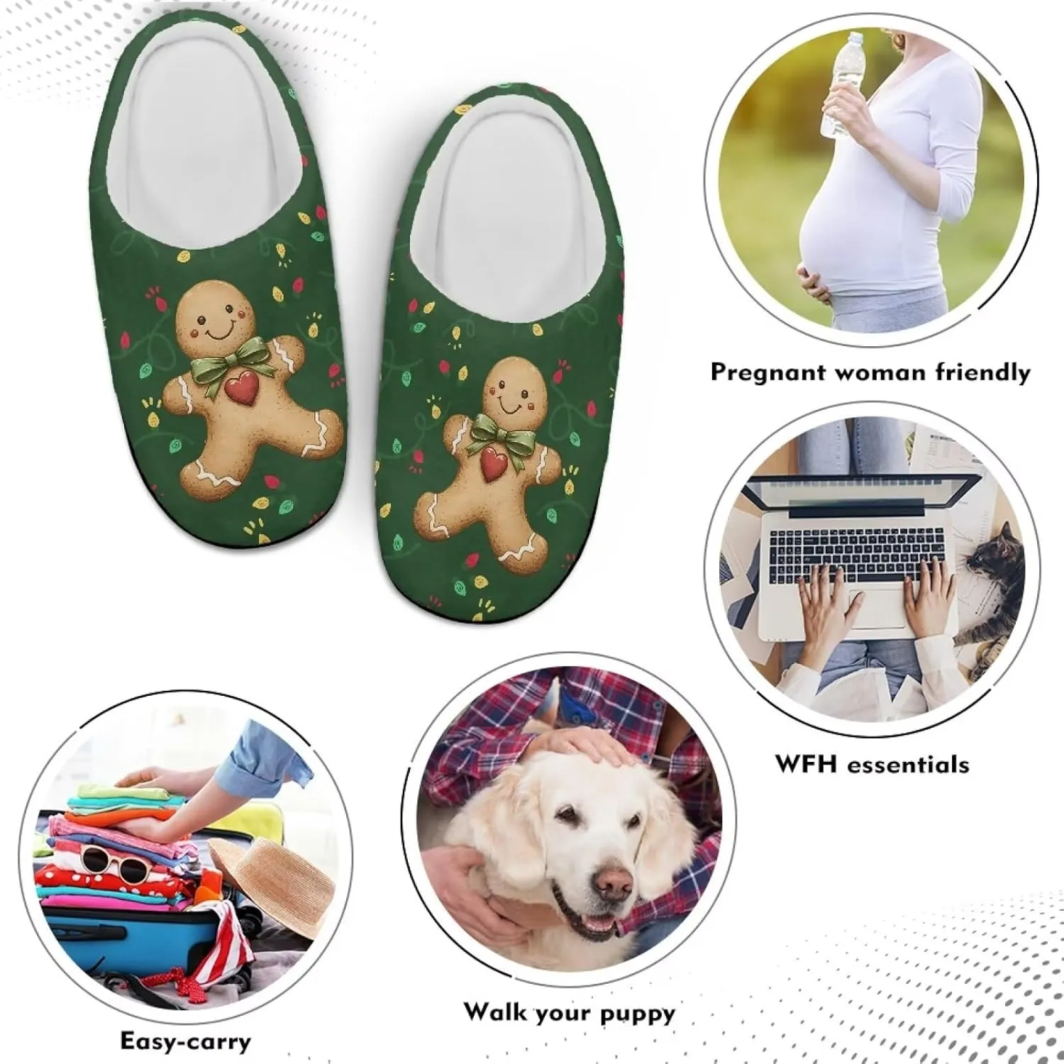 Fuzzy Slippers for Women Everyday Holiday Party Wear Warm Soft Anti-Slip