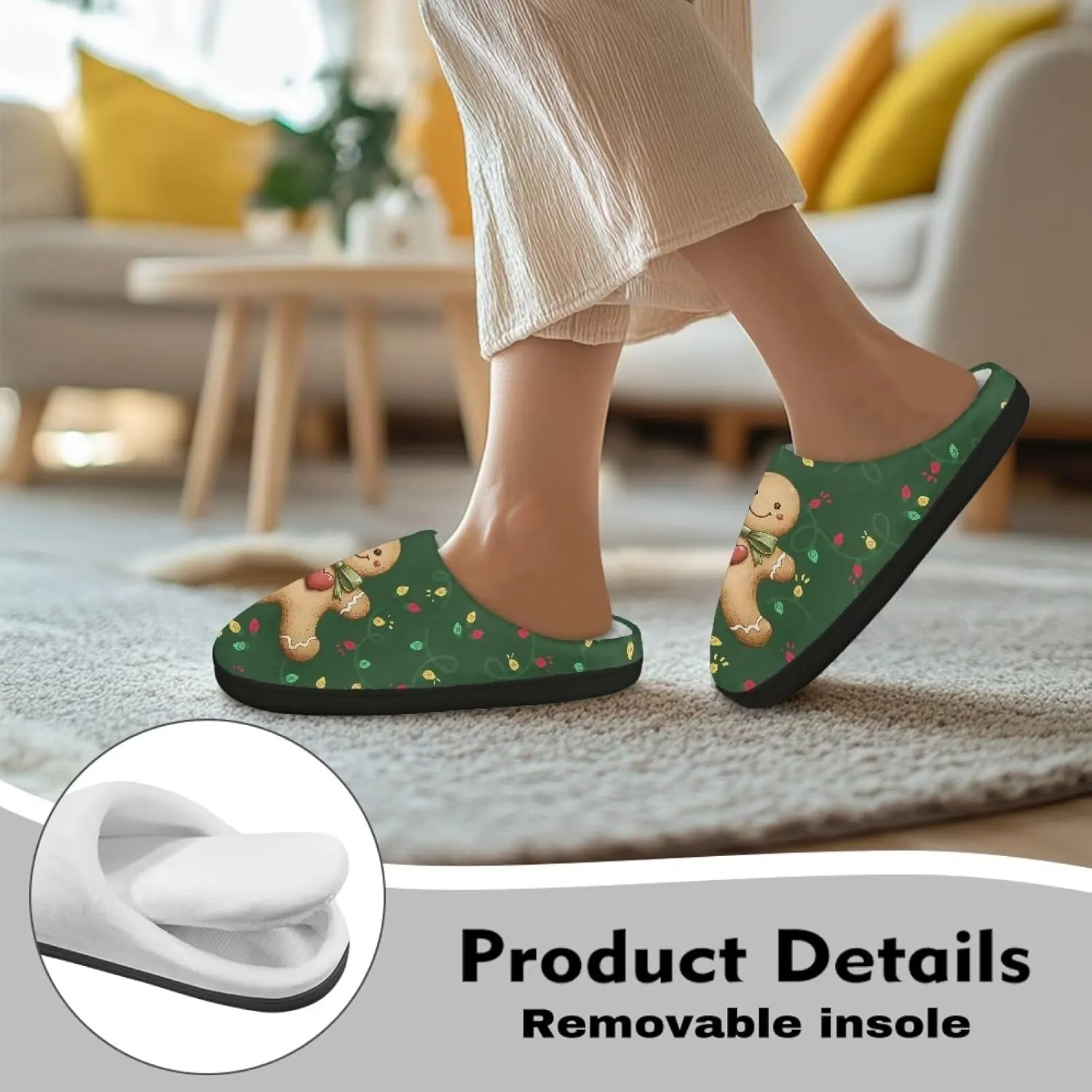 Fuzzy Slippers for Women Everyday Holiday Party Wear Warm Soft Anti-Slip