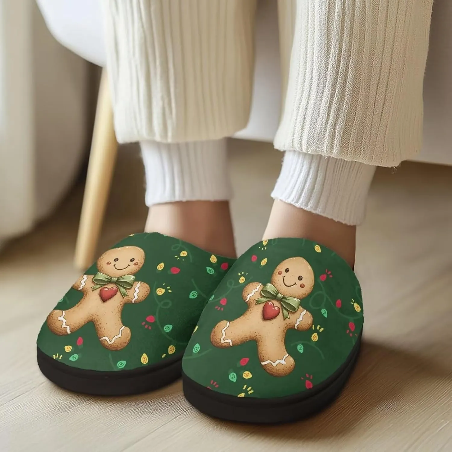 Fuzzy Slippers for Women Everyday Holiday Party Wear Warm Soft Anti-Slip