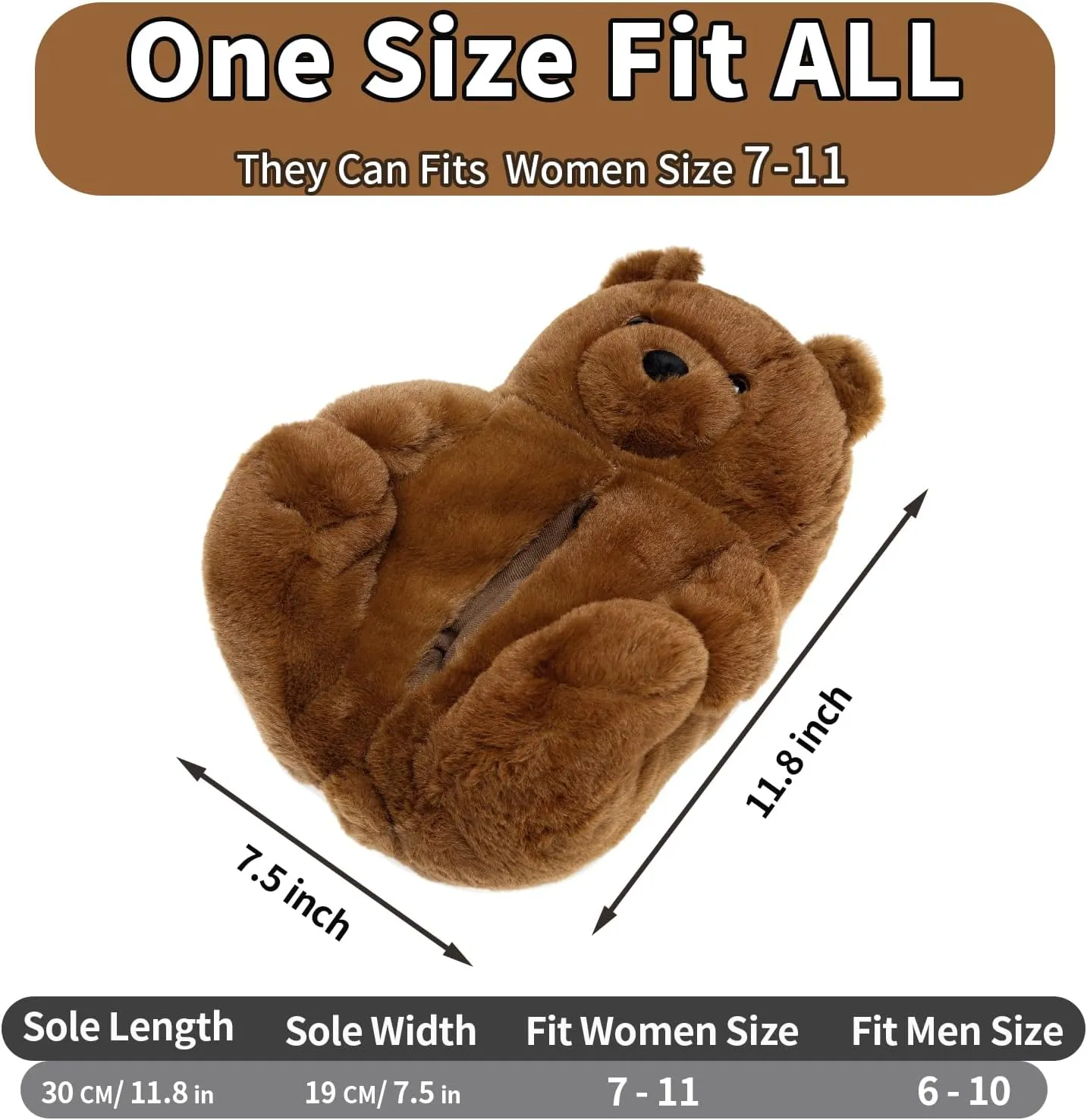 Fuzzy Women's Indoor Cozy Slippers,Cute Teddy Bear Slippers Trendy Funny Animal Slippers,Fun Birthday Gifts House Slippers Fluffy Soft Comfy Slippers for Women Mom Teen Girls Men