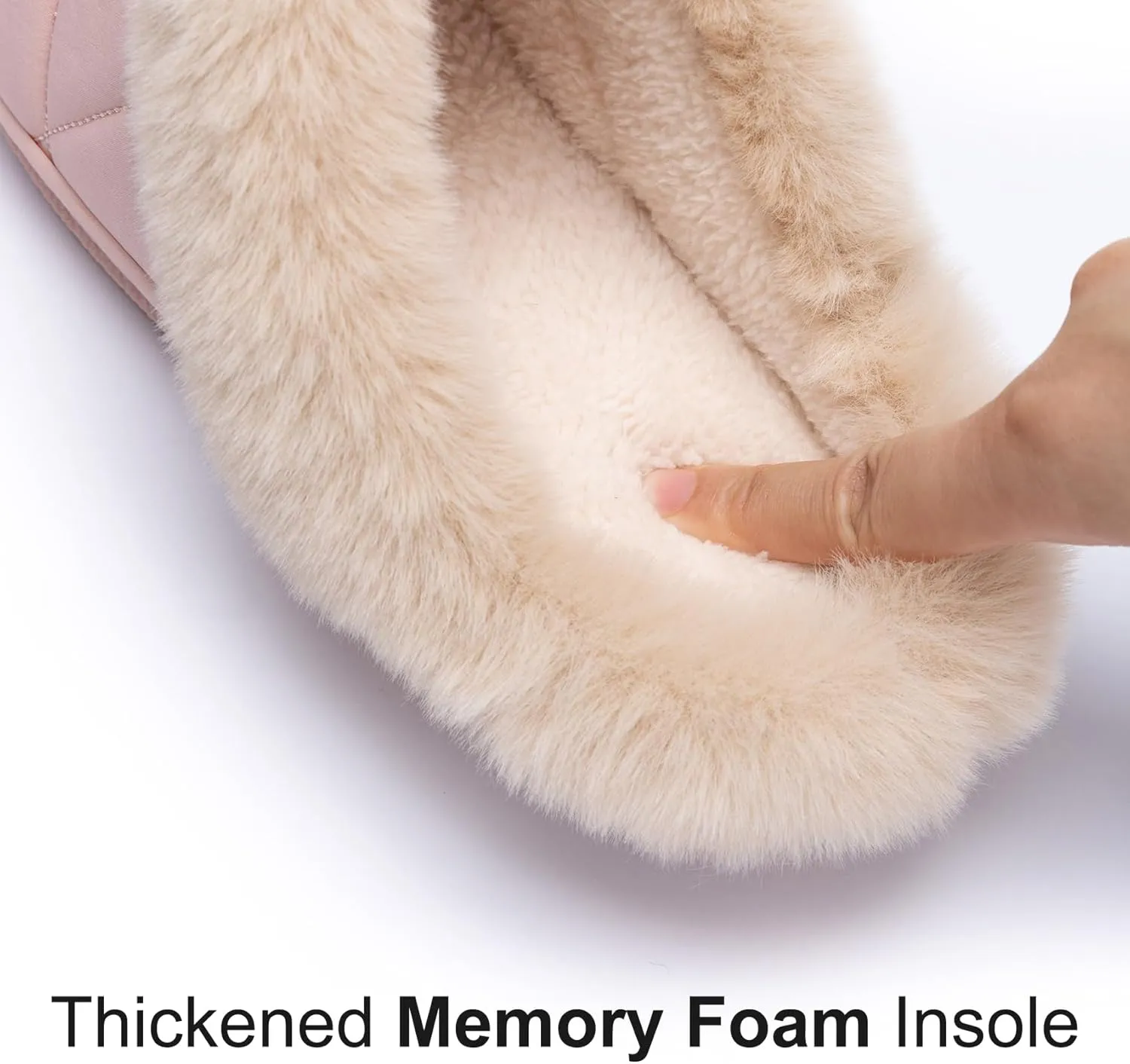 Fuzzy Womens Slippers Memory Foam House Slippers for Women Indoor and Outdoor Cozy House Shoe with Anti-Skid Sole