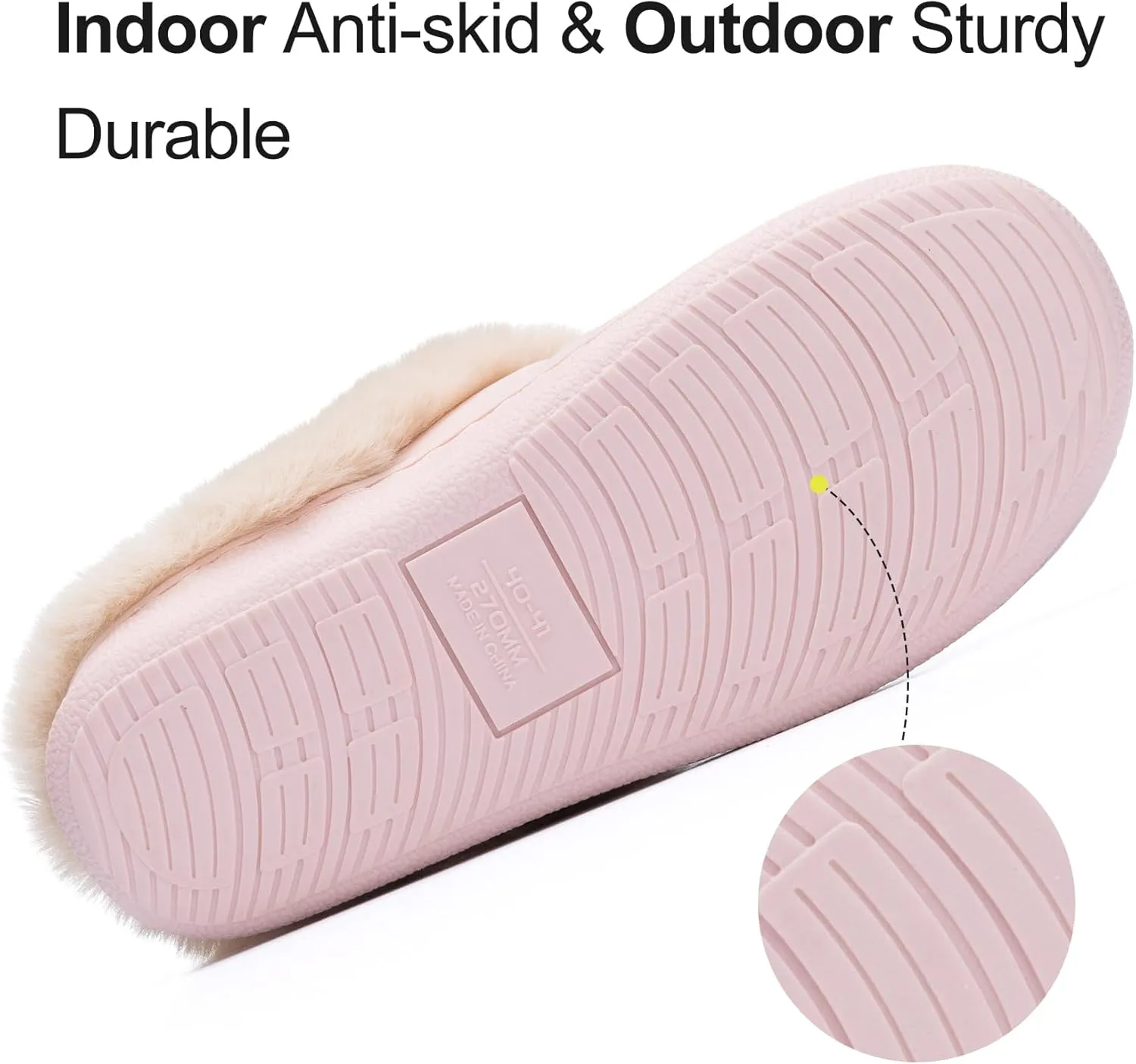 Fuzzy Womens Slippers Memory Foam House Slippers for Women Indoor and Outdoor Cozy House Shoe with Anti-Skid Sole