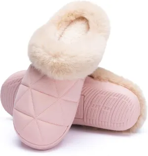 Fuzzy Womens Slippers Memory Foam House Slippers for Women Indoor and Outdoor Cozy House Shoe with Anti-Skid Sole