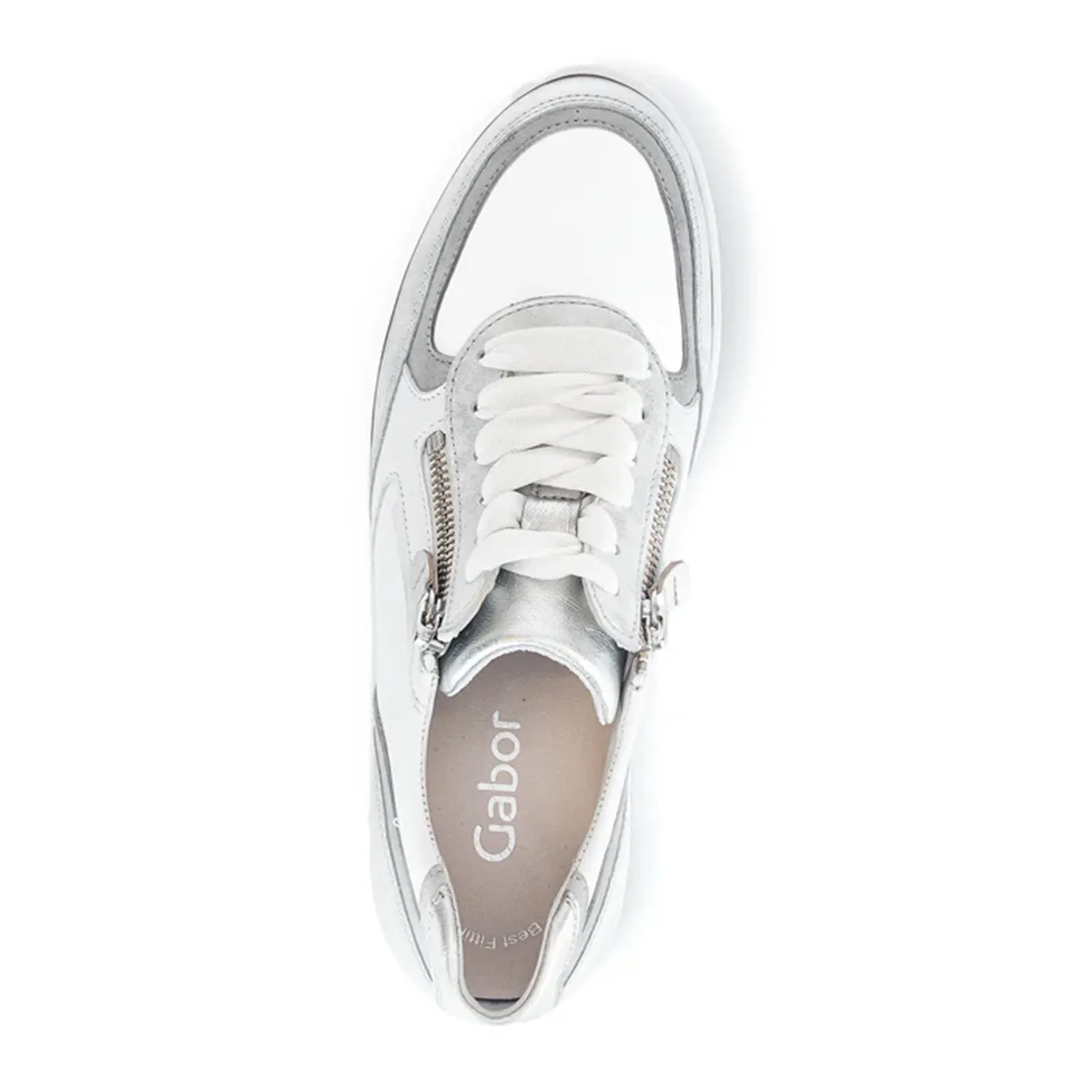 Gabor 43233-61 Double Zip Sneaker (Women) - Marmor/Metweiss/Grau