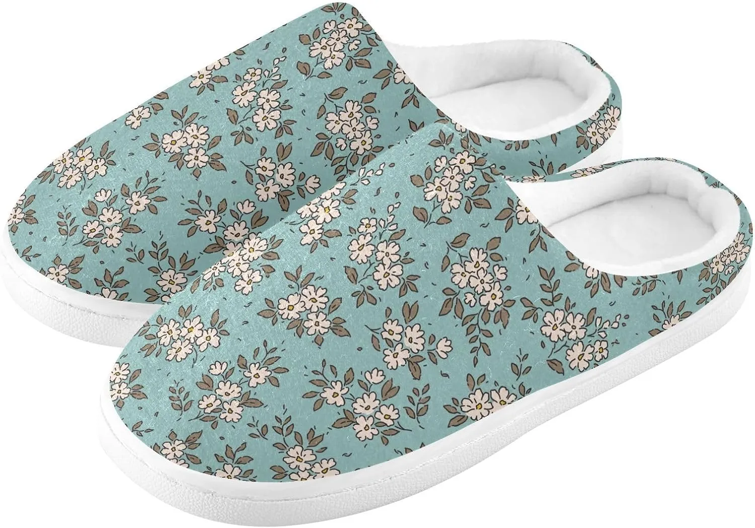 GAIGEO Mens House Slippers Sunny Sunflowers Blue, Memory Foam Warm Slippers for Women, Soft Comfort for Home or Outdoor Use