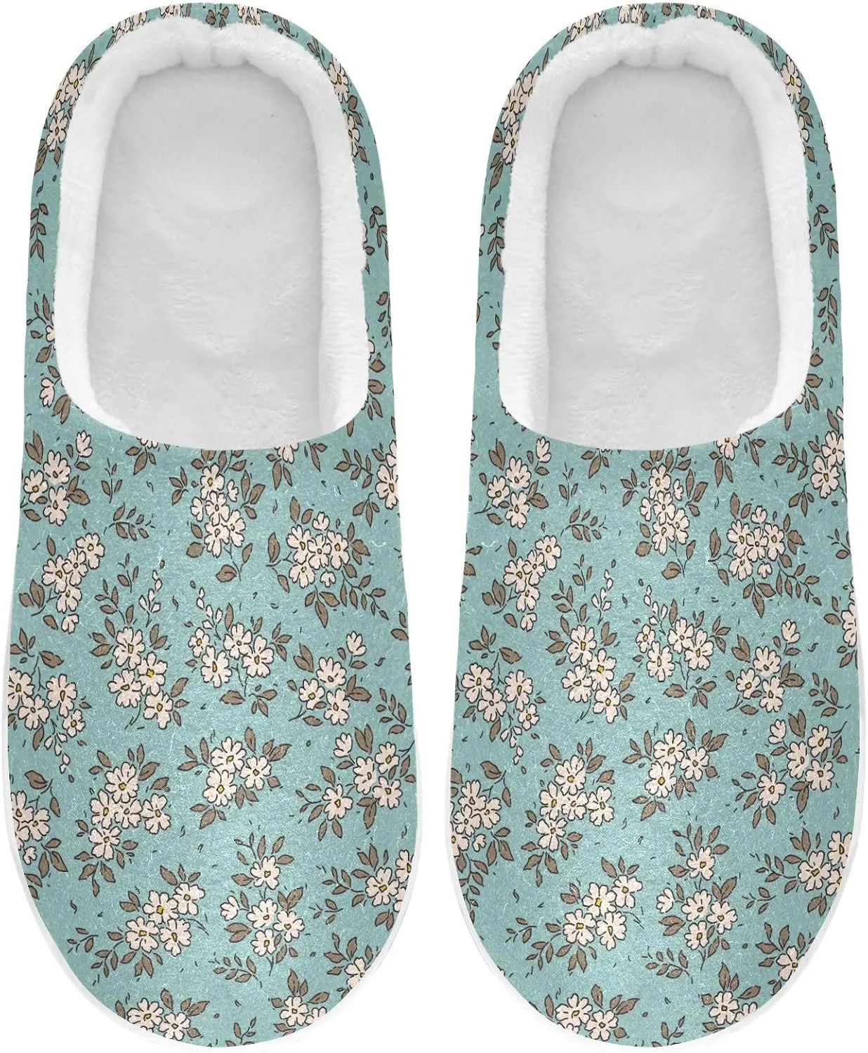 GAIGEO Mens House Slippers Sunny Sunflowers Blue, Memory Foam Warm Slippers for Women, Soft Comfort for Home or Outdoor Use
