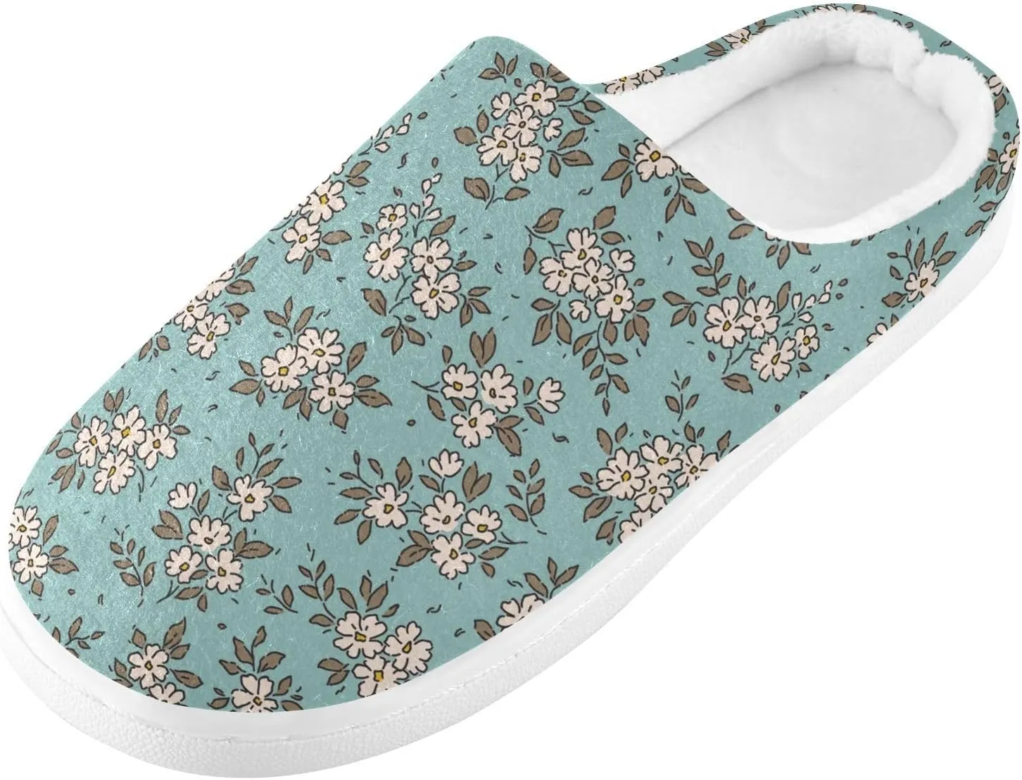 GAIGEO Mens House Slippers Sunny Sunflowers Blue, Memory Foam Warm Slippers for Women, Soft Comfort for Home or Outdoor Use