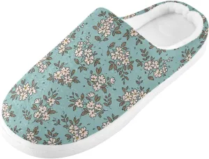 GAIGEO Mens House Slippers Sunny Sunflowers Blue, Memory Foam Warm Slippers for Women, Soft Comfort for Home or Outdoor Use