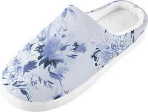 GAIGEO Mens House Slippers Vintage Skull Roses, Warm Guest Slippers for Indoor/Outdoor, Ideal for Winter