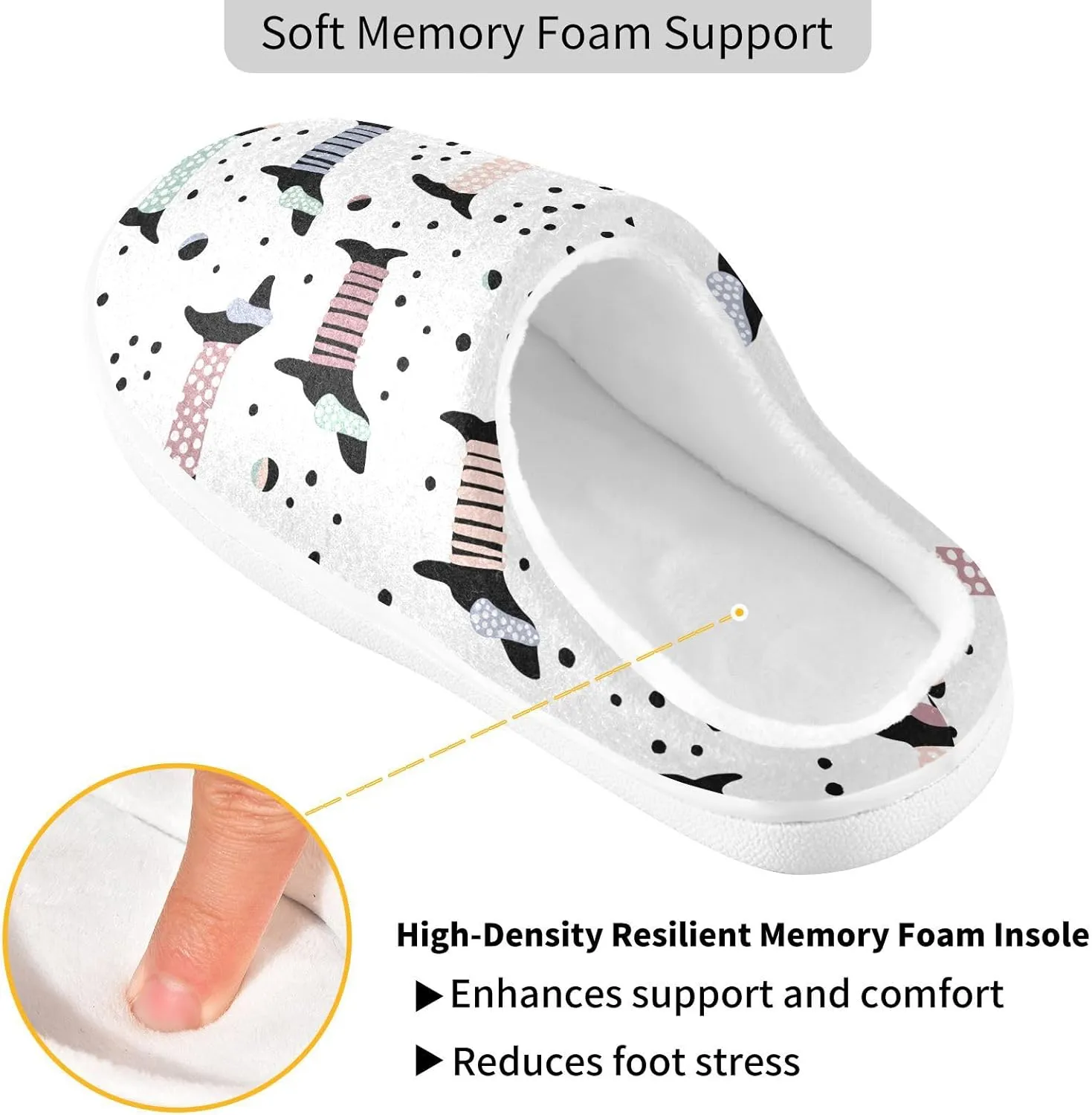 GAIGEO Slippers Men Cute Striped Cat, Soft House Slippers with Memory Foam, Lightweight Non-Slip