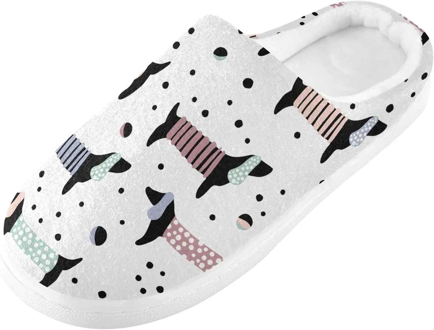 GAIGEO Slippers Men Cute Striped Cat, Soft House Slippers with Memory Foam, Lightweight Non-Slip