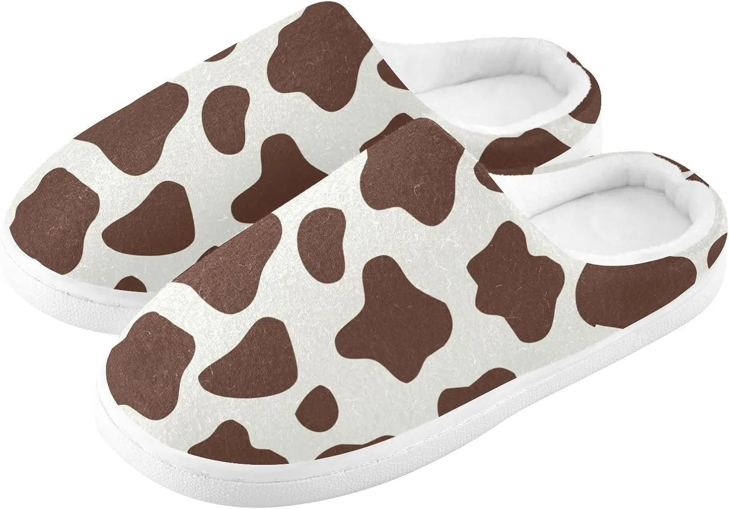 GAIGEO Slippers Women Doodle Cow Black White, Memory Foam Winter Shoes for Women, Soft Comfort for Home or Outdoor Use