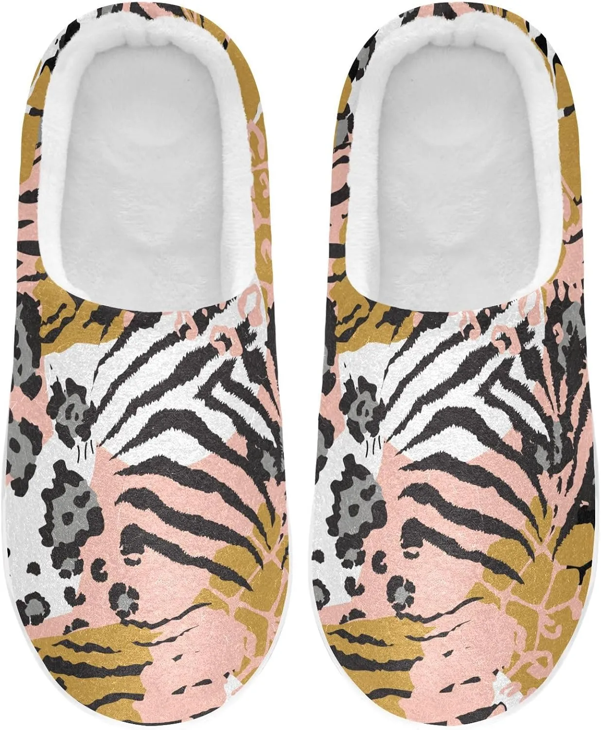 GAIGEO Slippers Women Doodle Cow Black White, Memory Foam Winter Shoes for Women, Soft Comfort for Home or Outdoor Use